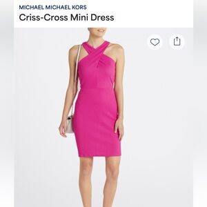 Michael Kors Fuchsia Criss-Cross Mini Dress